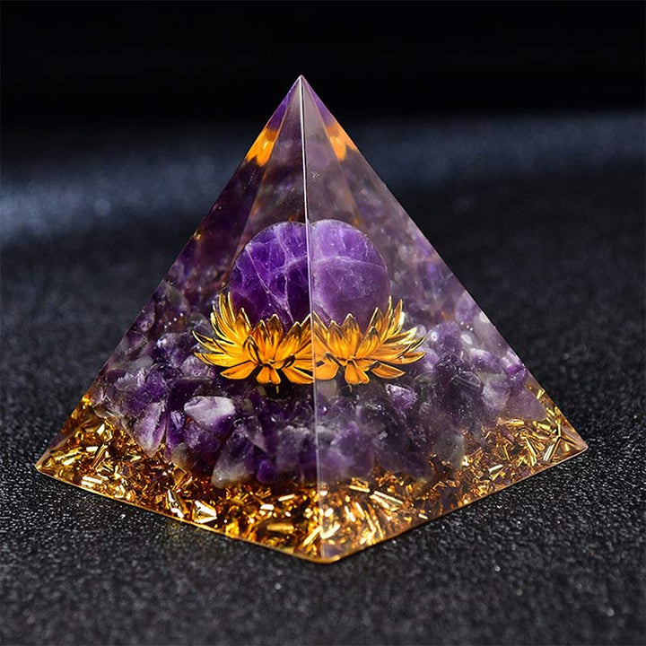Olivenorma Ametista Sfera Loto Simbolo Piramide Orgonica