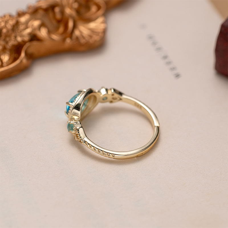 Olivenorma "Ogni mare è un'isola" Anello regolabile in tormalina Paraiba 