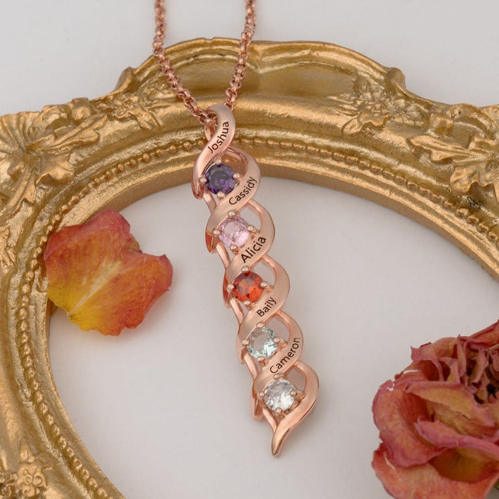 Collana personalizzata con incisioni e pietre portafortuna da 1 a 6
