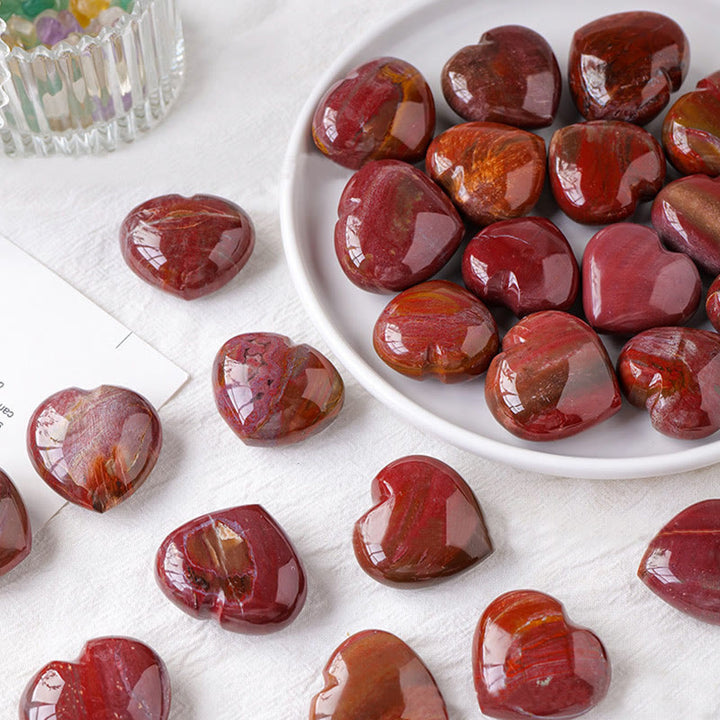 Olivenorma Agata Rossa Lucida Pietra da Gioco Cristallo Cuore