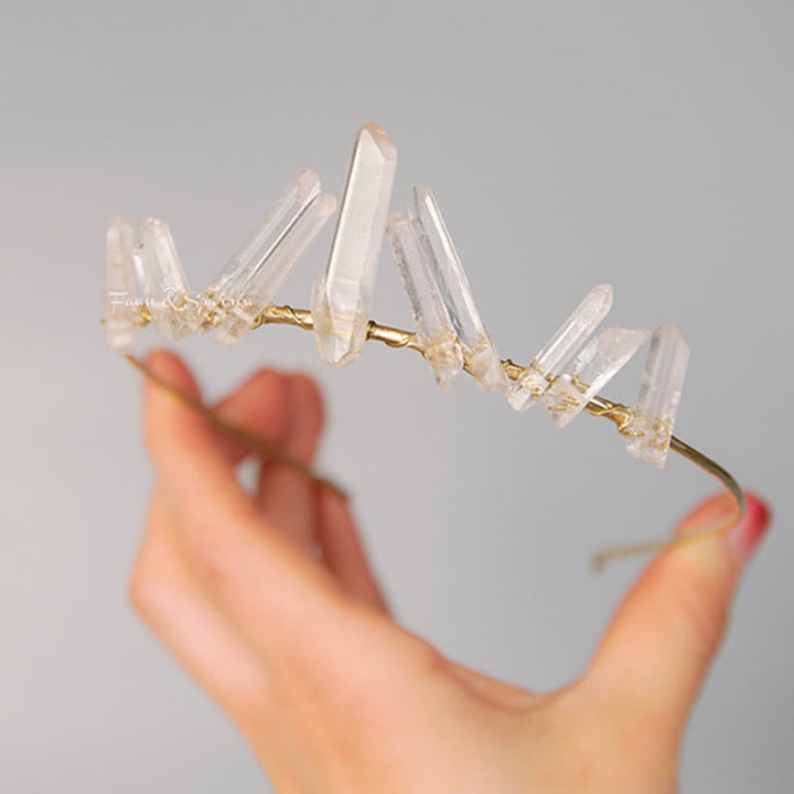 Olivenorma Clear Crystal Minimal Fairy Crystal Crown - image 10