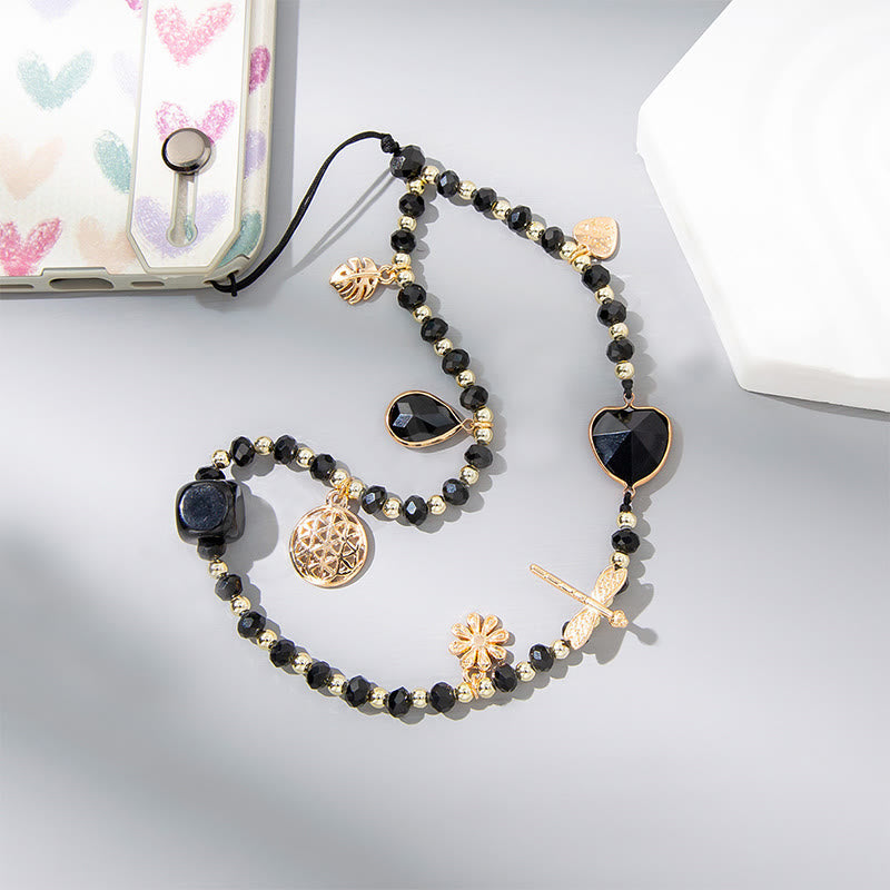 Cinturino per telefono Olivenorma Crystal Pearl Drop a forma di cuore
