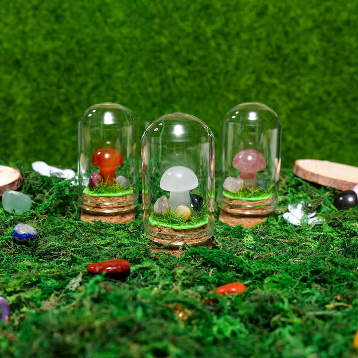 Olivenorma Copertura in vetro Decorazione a fungo in cristallo naturale