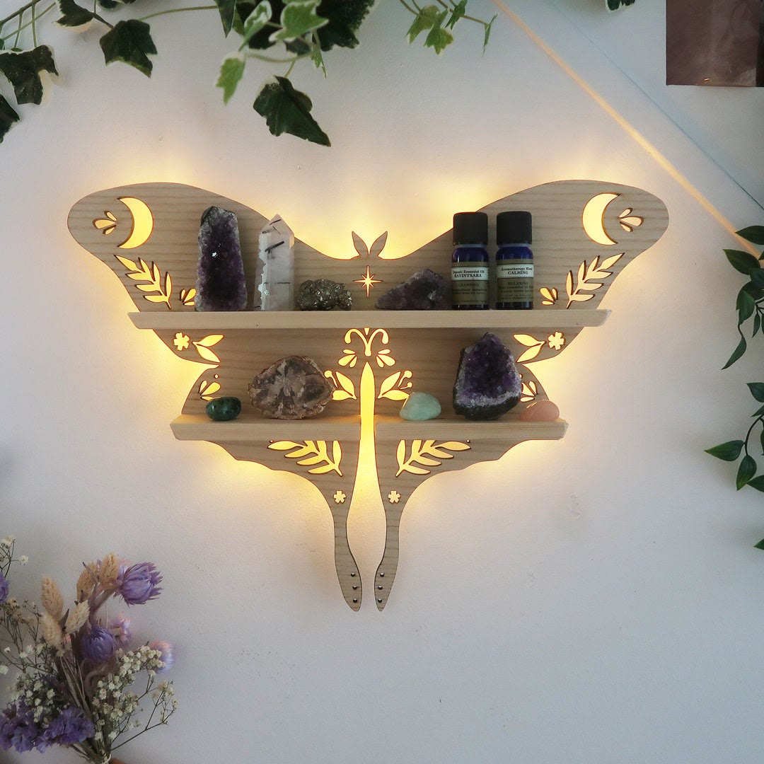 Mensola in cristallo Olivenorma Luna Moth 