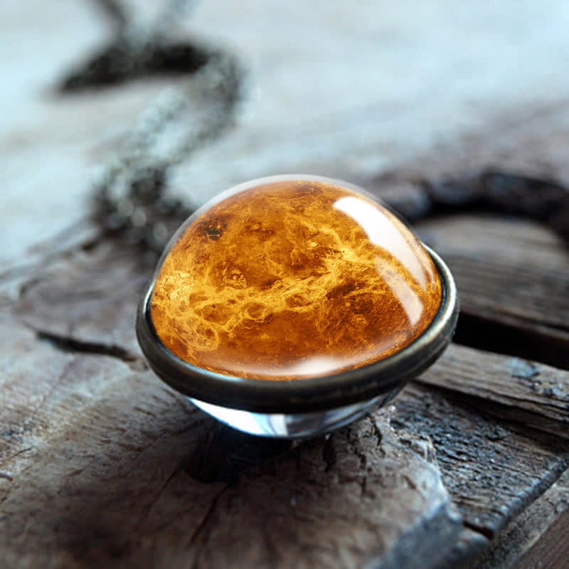 Collana Olivenorma con pianeti e cielo in vetro bifacciale