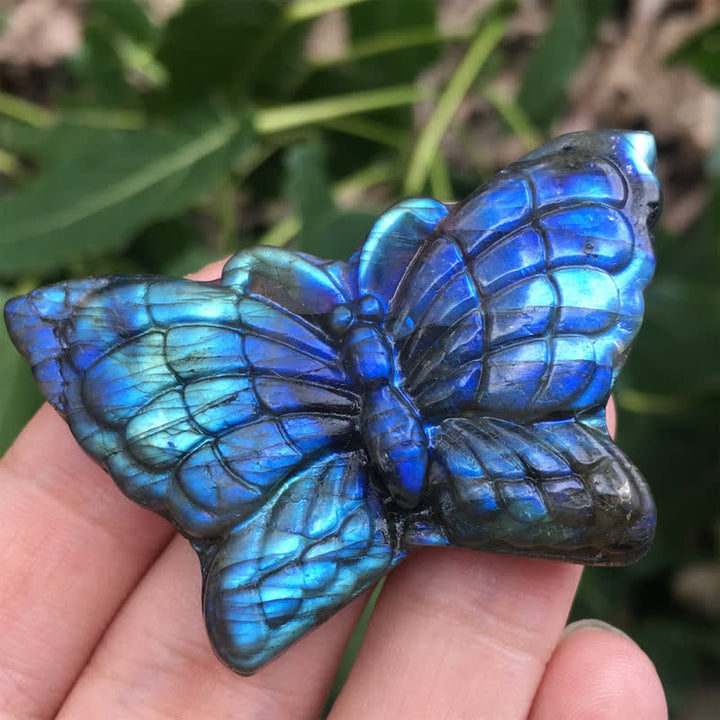 Decorazione con pietra preziosa di labradorite a farfalla magica