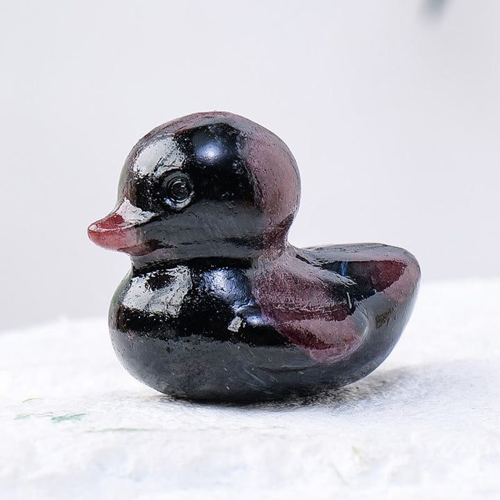 Olivenorma 1.2 pollici quarzo cristallo anatra intaglio decorazione pietra preziosa