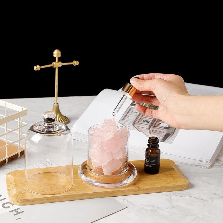 Olivenorma Diffusore Pietra Senza Fiamma Tazza Trasparente Cristallo Lampada Aromaterapia 