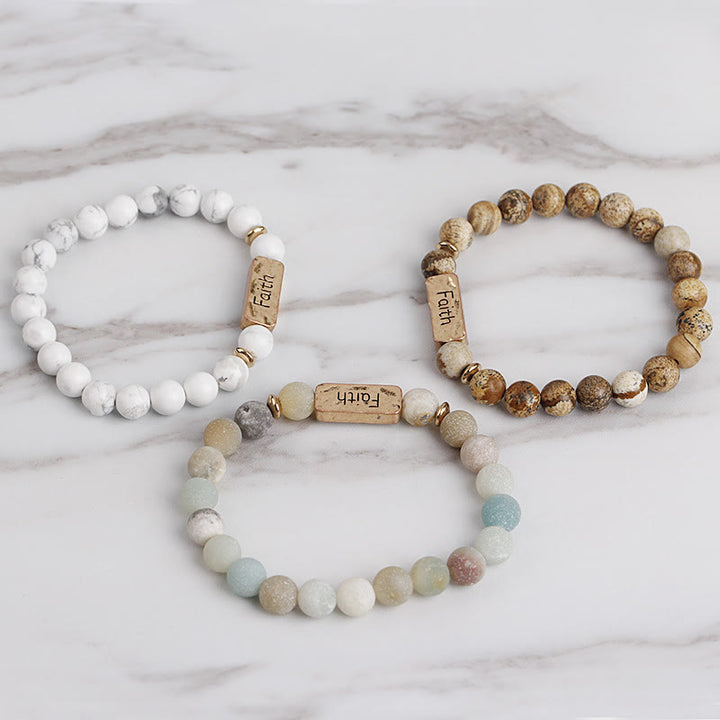 Bracciale con incisione Active Faith Olivenorma Natural Gemstone
