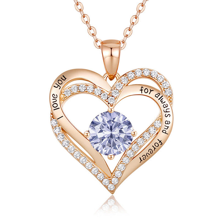 Olivenorma "Ti amo per sempre e per sempre" - Collana Birtshtone Heart