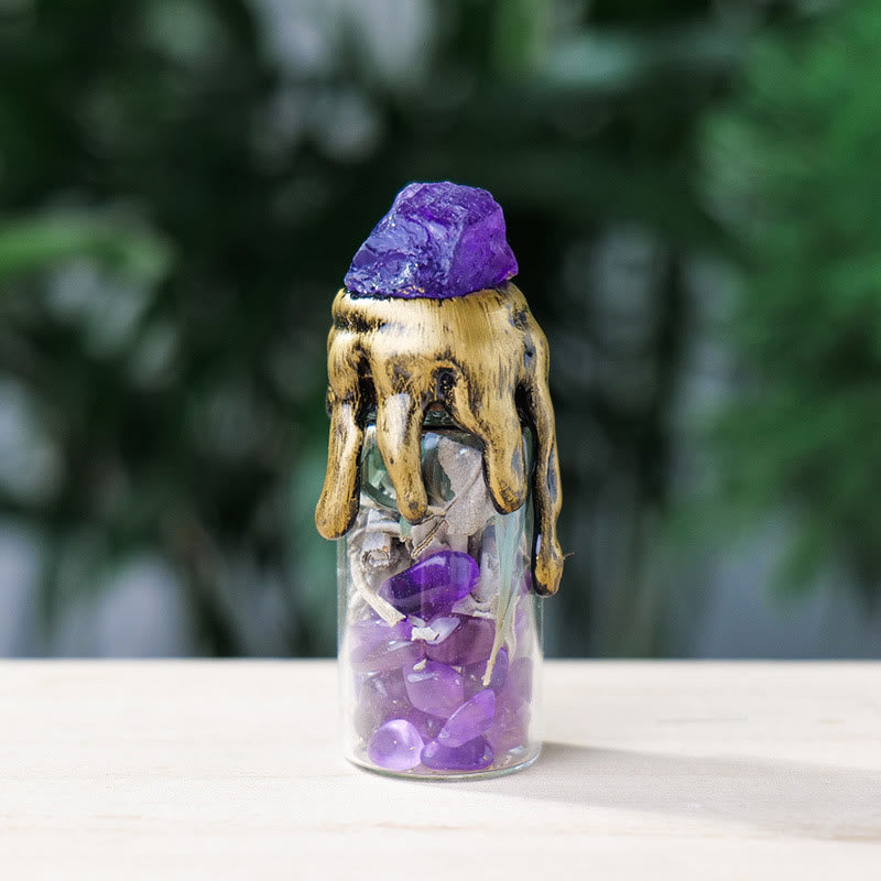 Olivenorma "Witch's Wish" - Bottiglia energetica in pietra grezza di cristallo naturale 