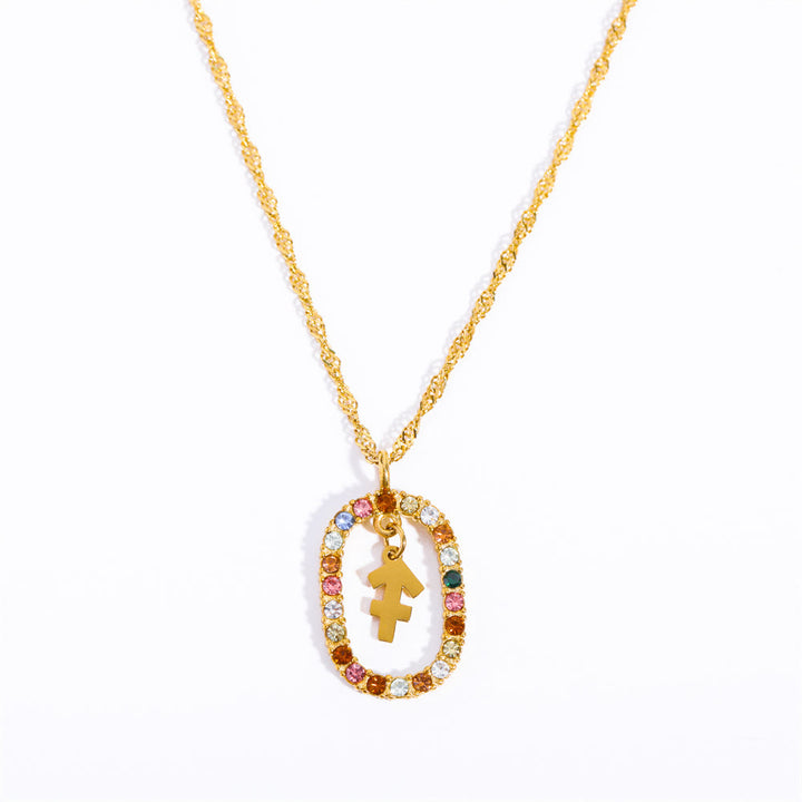Collana Olivenorma Zircone traforato Ovale Costellazione Zodiacale