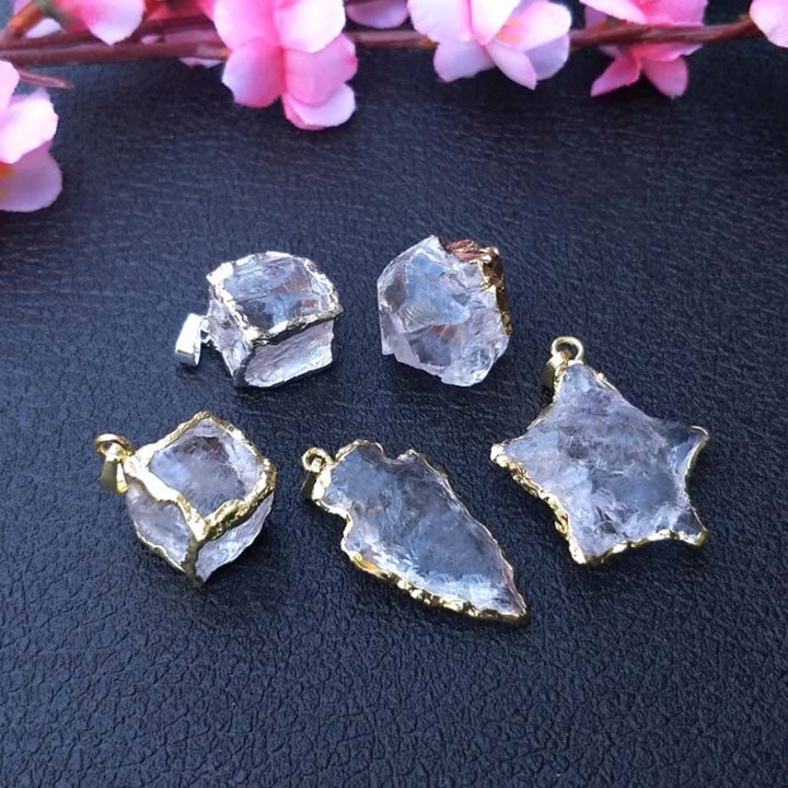 Olivenorma Ciondolo a forma di stella quadrata in cristallo bianco naturale 