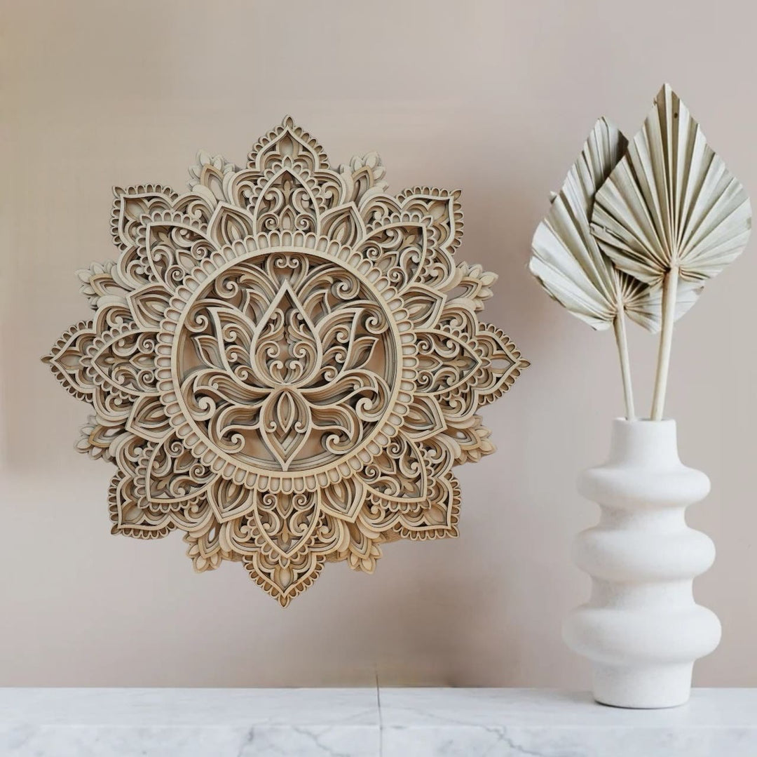 Olivenorma Blue Lotus Mandala 3D Pittura Decorazione da parete