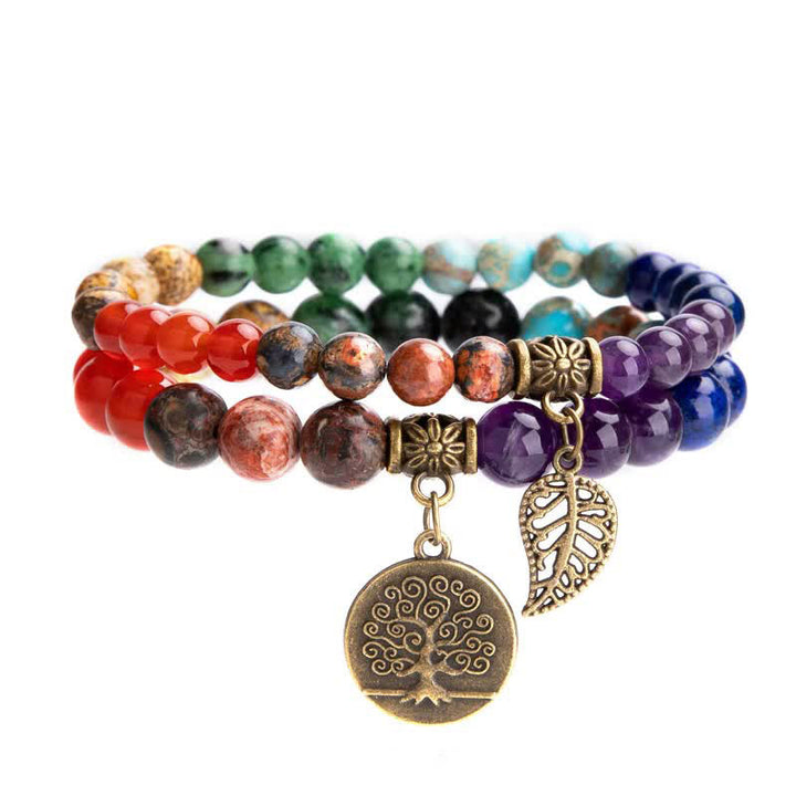 Braccialetto naturale dell'albero della vita dei chakra