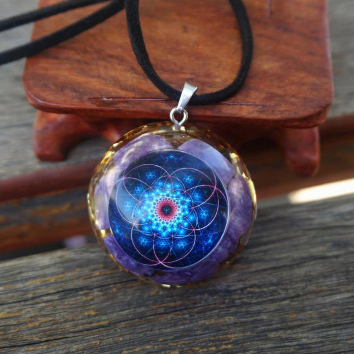 Collana con pendente Charoite naturale Olivenorma