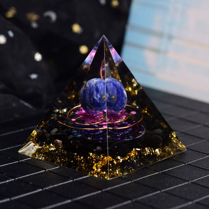 Olivenorma Lapislazzuli Ossidiana Orgone Piramide 