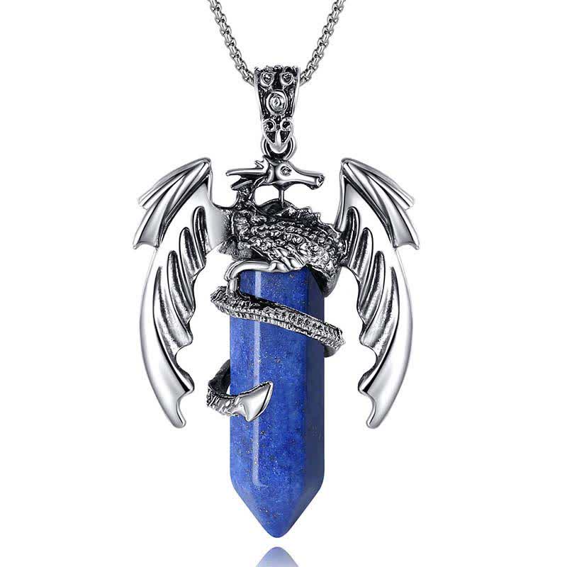 Collana Reiki con pietra curativa in cristallo di drago vintage Olivenorma 