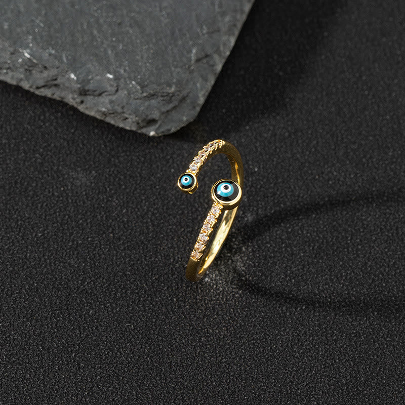 Olivenorma Anello Zircone Bianco Anello Regolabile Malocchio
