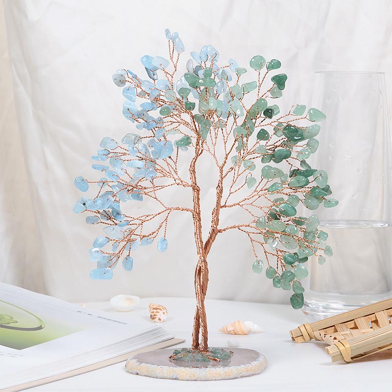 Olivenorma Pietra di cristallo naturale Albero Feng Shui