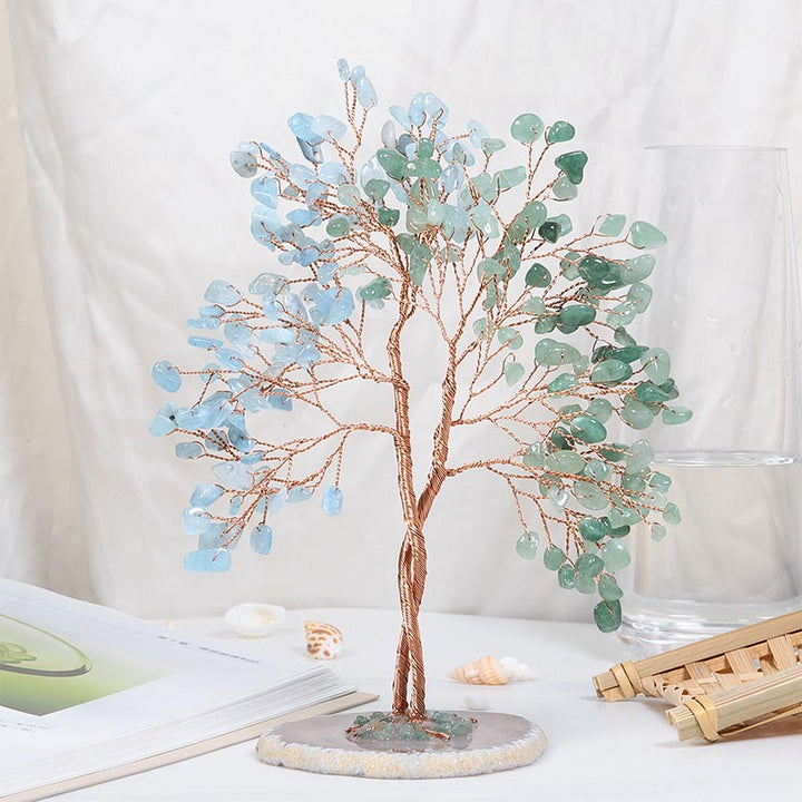 Olivenorma Pietra di cristallo naturale Albero Feng Shui