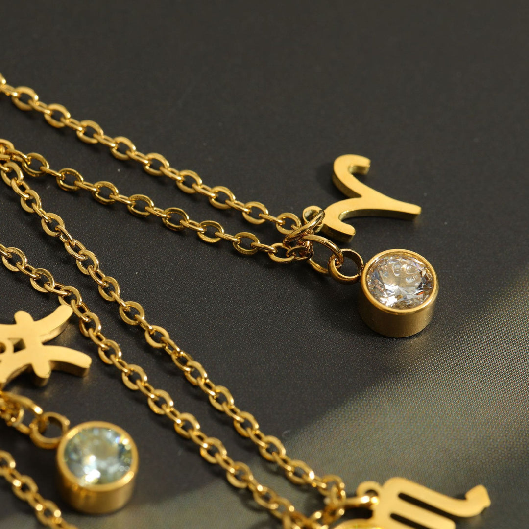 Collana in acciaio inossidabile con rune zodiacali Olivenorma