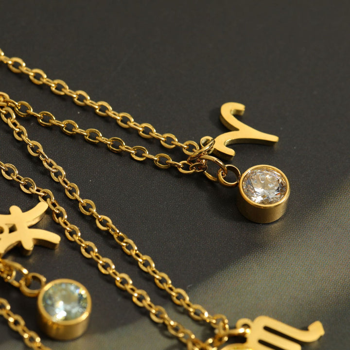 Collana in acciaio inossidabile con rune zodiacali Olivenorma