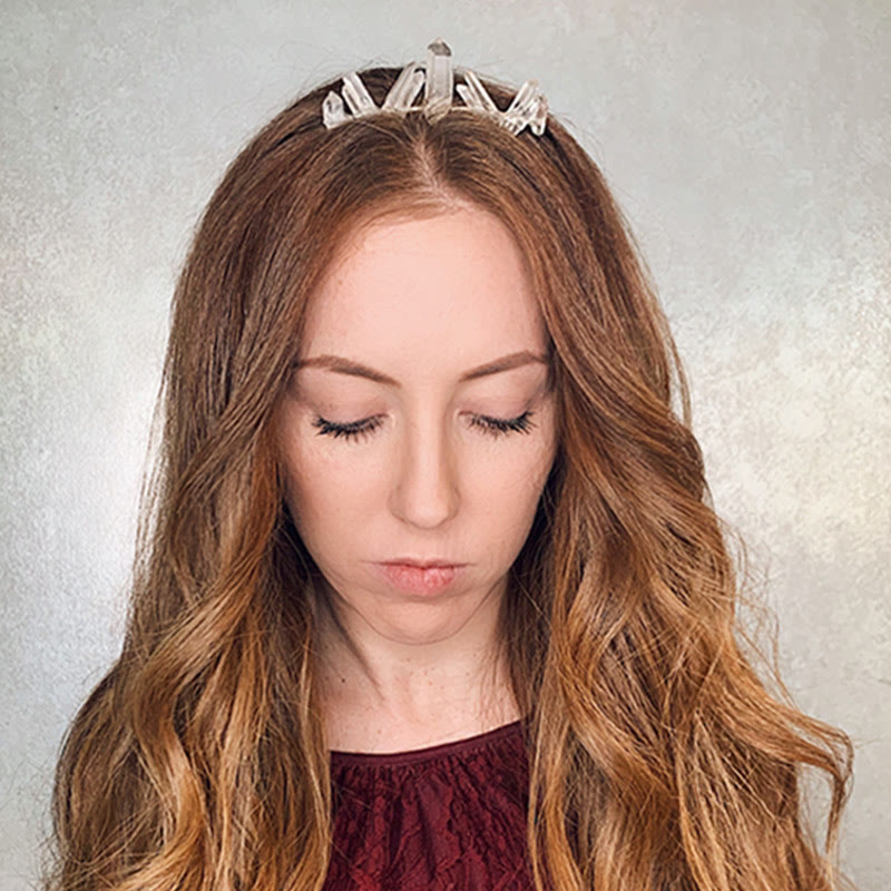 Olivenorma Clear Crystal Minimal Fairy Crystal Crown - image 9