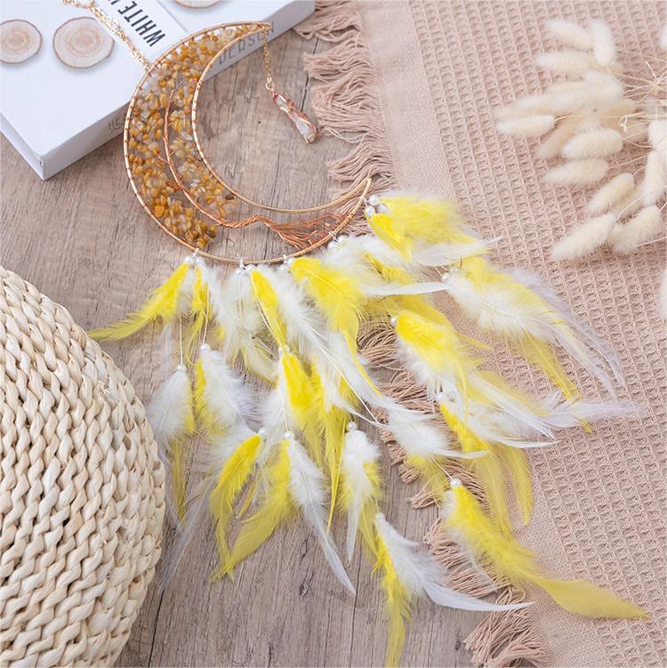 Olivenorma Ghiaia naturale intrecciata Albero della vita Luna Dream Catcher