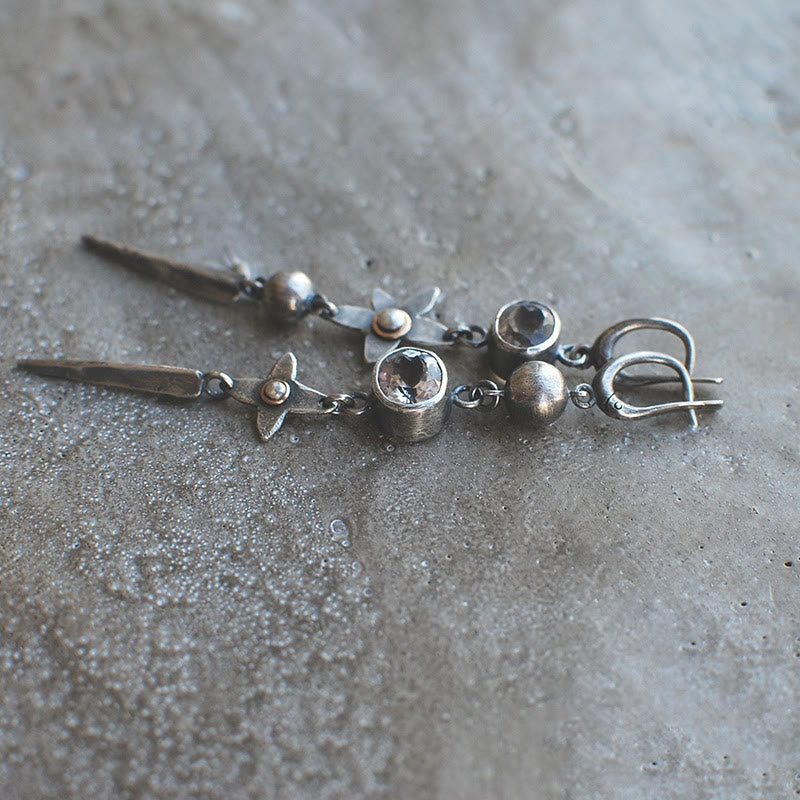 Olivenorma orecchini pendenti geometrici a forma di stella con strass lunghi - image 2