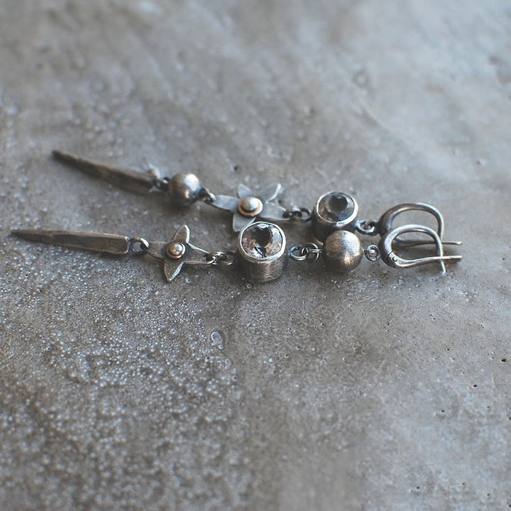 Olivenorma orecchini pendenti geometrici a forma di stella con strass lunghi - image 2