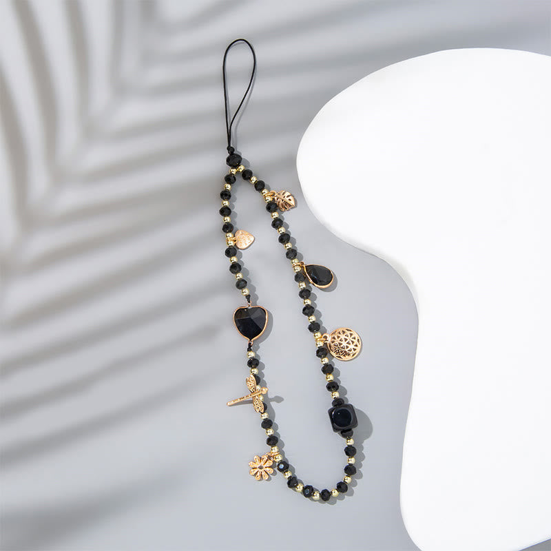 Cinturino per telefono Olivenorma Crystal Pearl Drop a forma di cuore