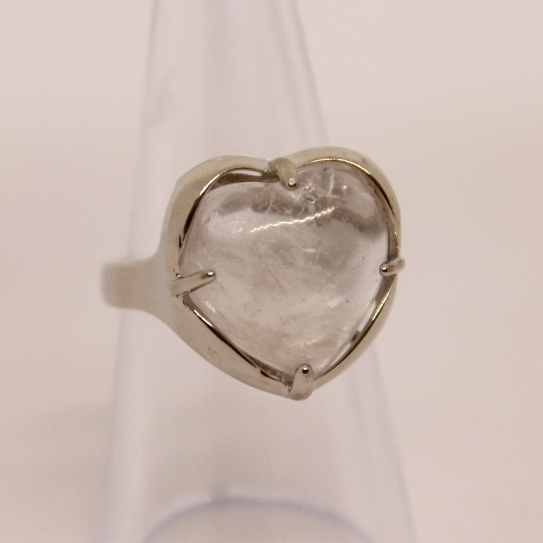 Anello a forma di cuore in cristallo di pietra naturale Olivenorma