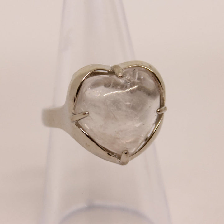 Anello a forma di cuore in cristallo di pietra naturale Olivenorma