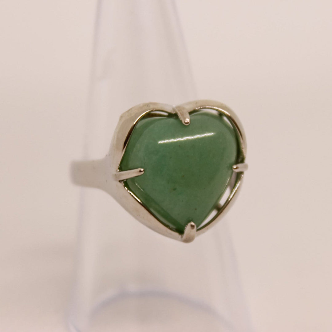 Anello a forma di cuore in cristallo di pietra naturale Olivenorma