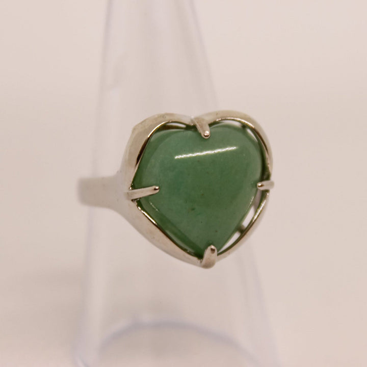 Anello a forma di cuore in cristallo di pietra naturale Olivenorma