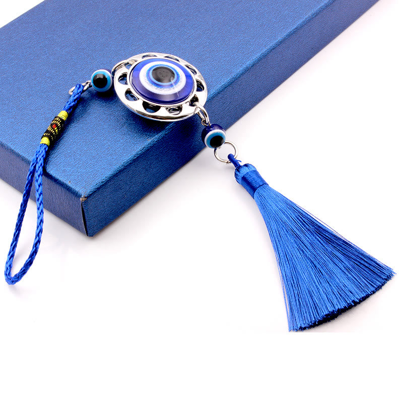 Ornamento per auto con nappa blu con occhio malvagio Olivenorma