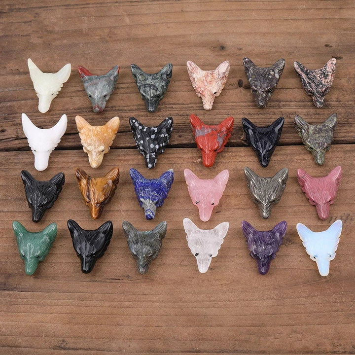 Decorazione in pietra preziosa con testa di lupo guardiano spirituale Olivenorma - image 2