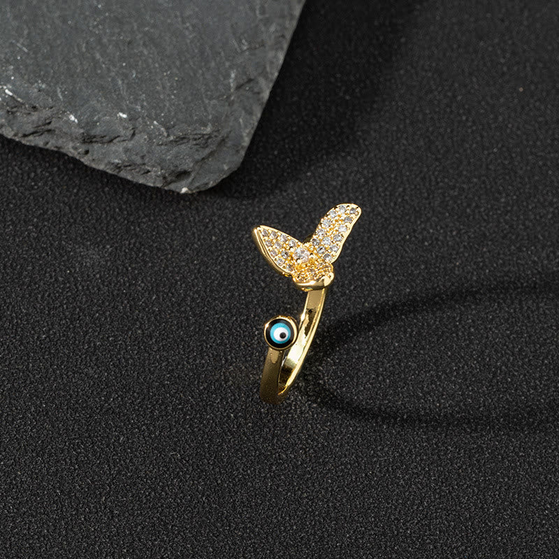 Olivenorma Anello Zircone Bianco Anello Regolabile Malocchio