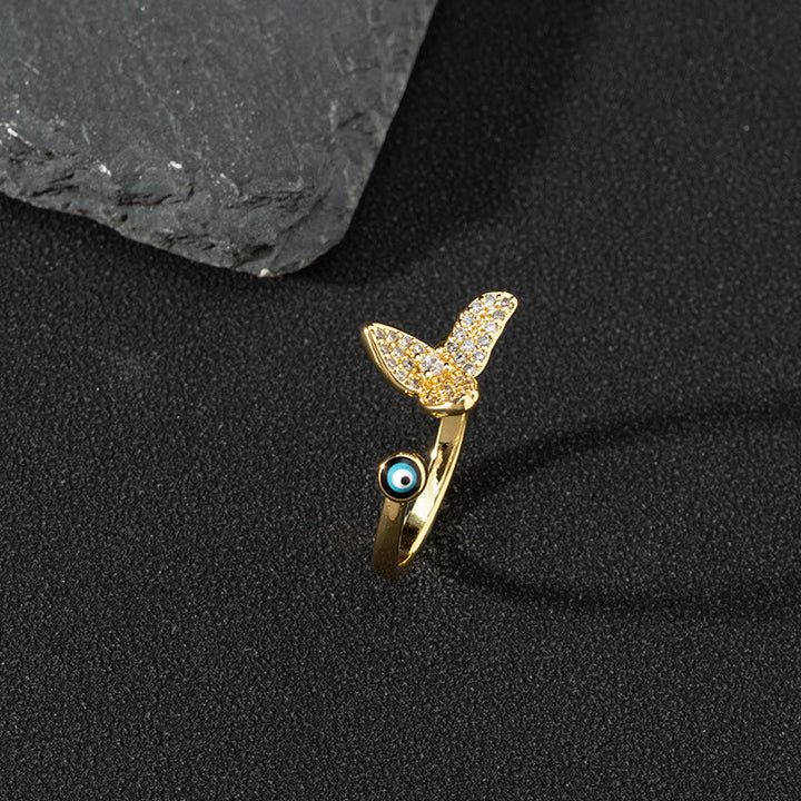 Olivenorma Anello Zircone Bianco Anello Regolabile Malocchio