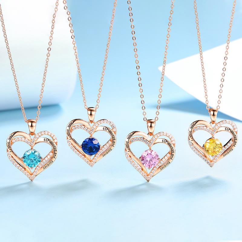 Olivenorma "Ti amo per sempre e per sempre" - Collana Birtshtone Heart