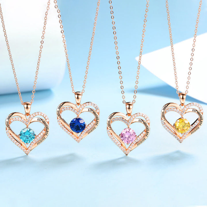 Olivenorma "Ti amo per sempre e per sempre" - Collana Birtshtone Heart