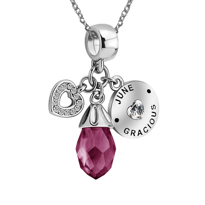 Collana con ciondolo a forma di cuore in diamanti Olivenorma pietra portafortuna