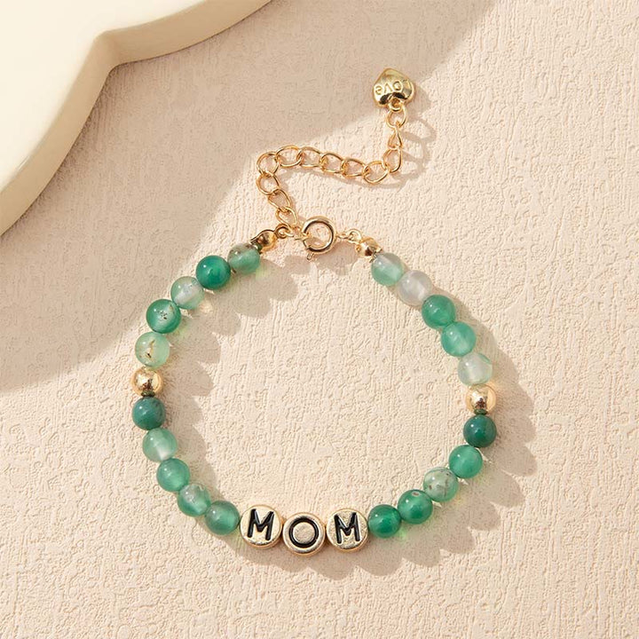 Olivenorma "For Mom" ​​- Braccialetto della ricchezza in avventurina verde 