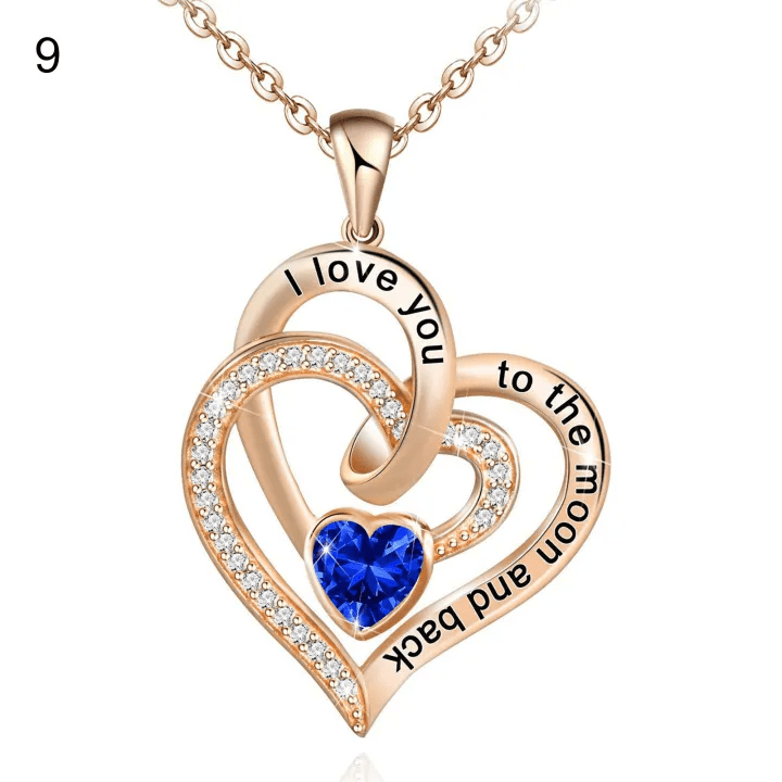 Collana con carta regalo Olivenorma Hearts and Hearts Birthstone - Oro rosa - settembre - Con carta portafortuna - image 39