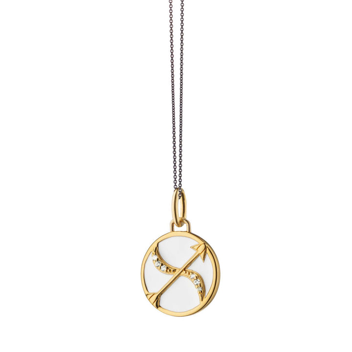 Collana Olivenorma in acciaio inossidabile 18k con zircone bianco e zodiaco vintage
