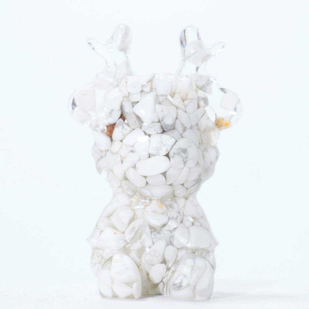 Ornamento di alce in cristallo naturale Olivenorma, decorazione con pietre preziose