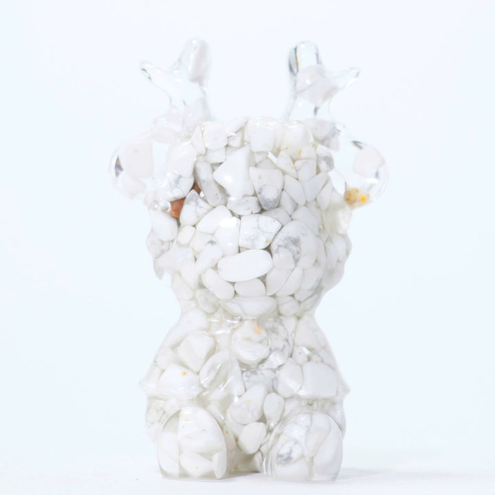 Ornamento di alce in cristallo naturale Olivenorma, decorazione con pietre preziose