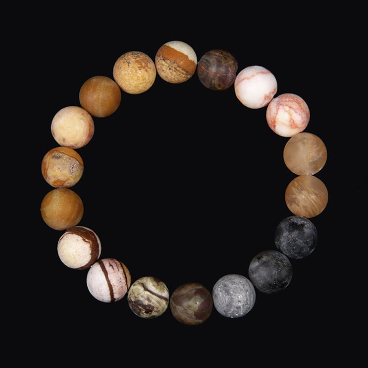 Olivenorma Bracciale Pianeta in Perline Naturali Satinate da 10 mm 