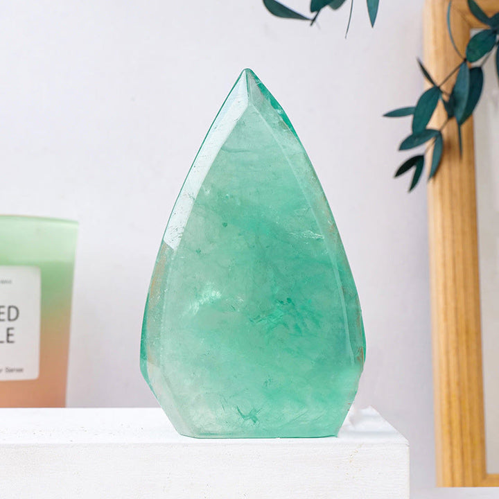 Ornamenti a forma di fiamma in cristallo naturale Olivenorma, decorazione con pietre preziose